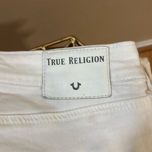 White denim / true religion / ankle tapered